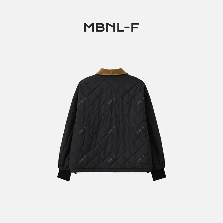 MBNL-F 2024F/W新品 拼色翻领棱形棉服外套 秦磊XM-YR10377