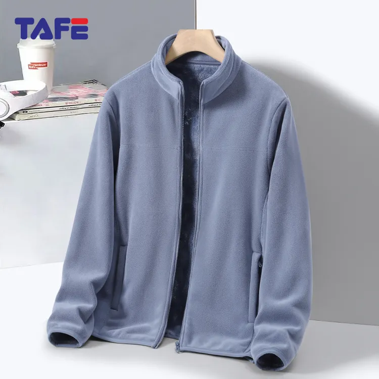 TAFE【男款】秋冬季奥利绒抓绒衣户外休闲运动加绒加厚夹克立领外套