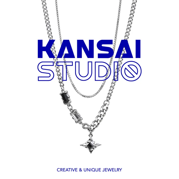 钛钢项链 【星空物语】KANSAI双层四芒星项链女小众配饰冷淡风ins