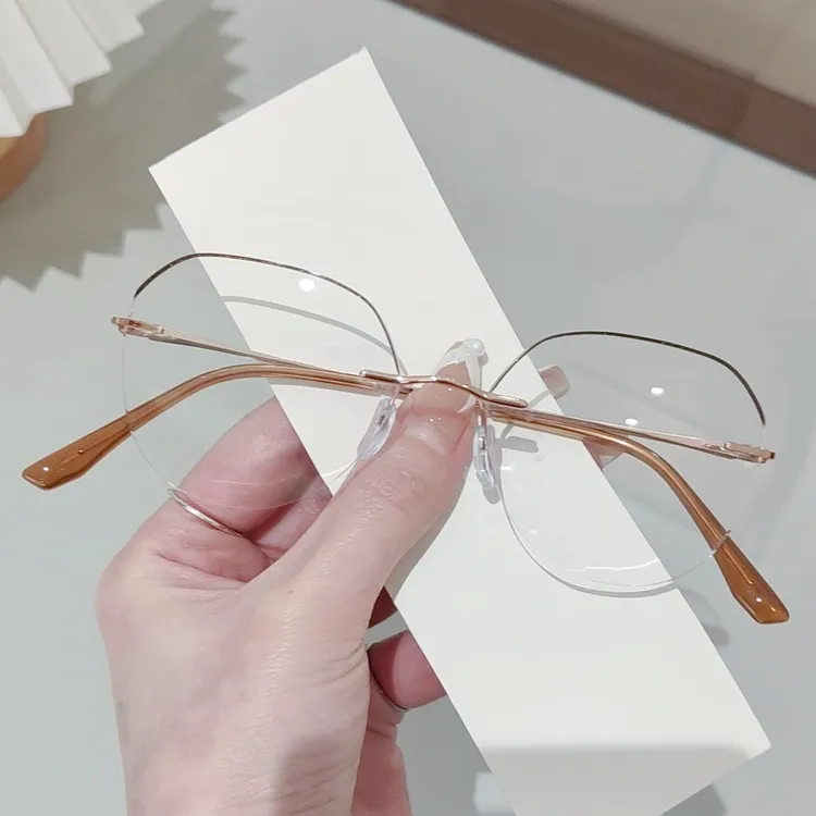 钛无框切边男女款100款可选时尚复古气质平光百塔超轻圆脸无边框