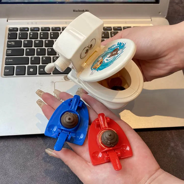 互动玩具双人弹粑扔粑马桶对战桌面协调亲子敲打类玩具