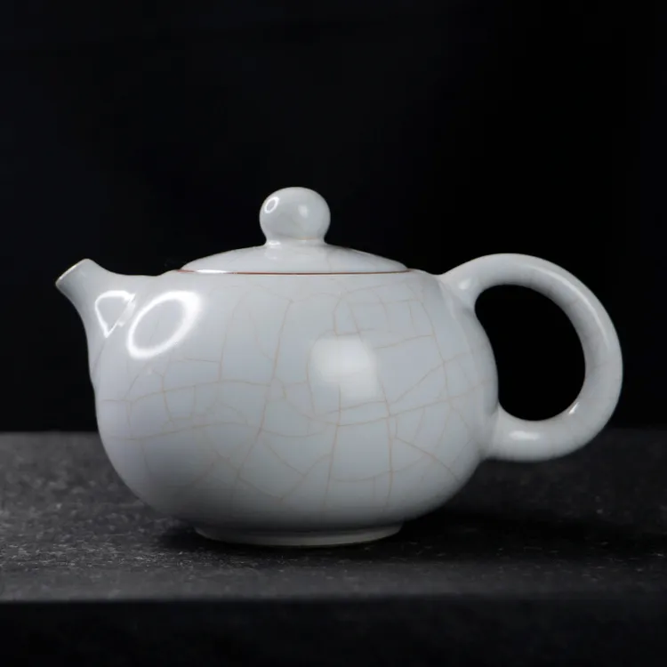 凝香阁 茶养开片月白汝窑西施茶壶 家用陶瓷功夫茶具泡茶日式单壶