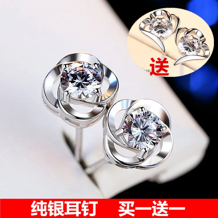 足银耳饰 耳钉纯银999银针2025新款高级感轻奢小众简约百搭养耳洞