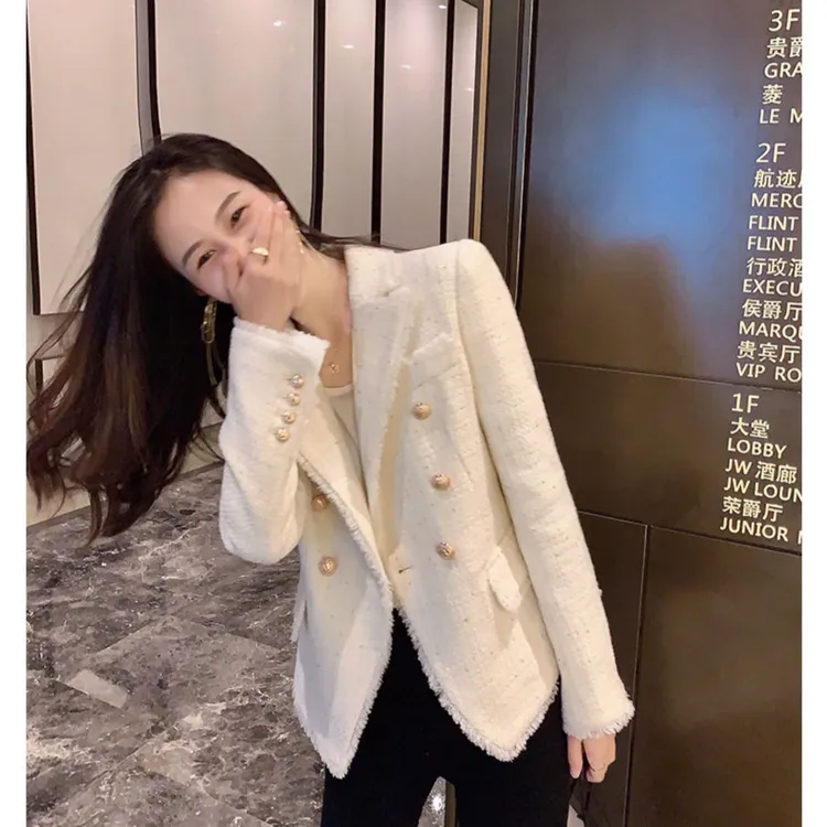 秋冬新款小香风高级感西装外套女气质百搭老钱风松弛感宴会连衣裙