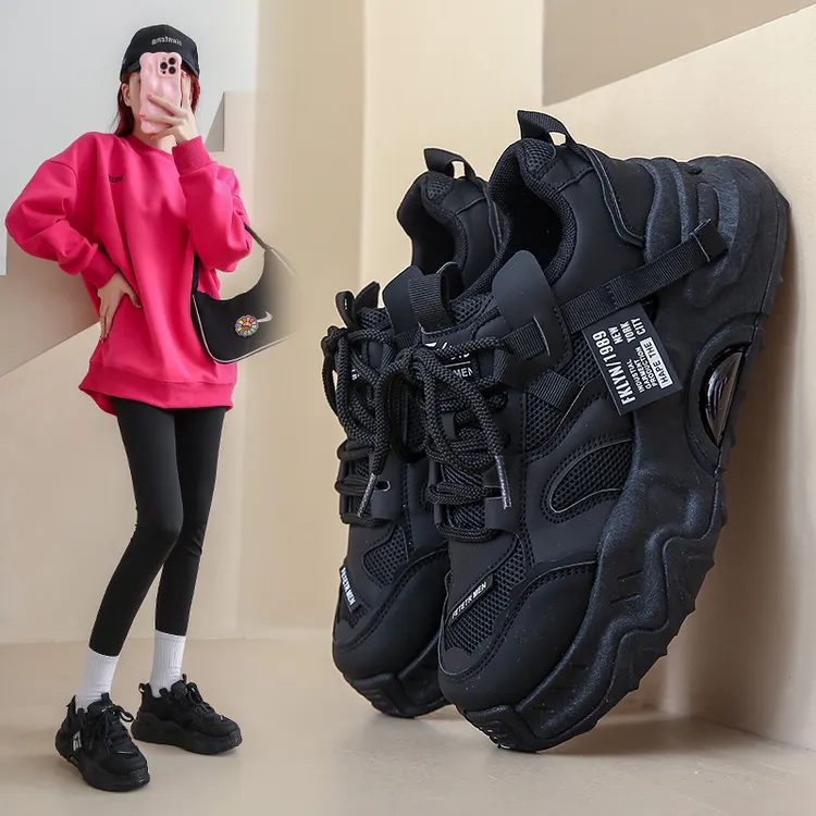 XUNQINJI/寻亲记厚底老爹鞋女新款秋款显脚小休闲鞋百搭ins运动鞋
