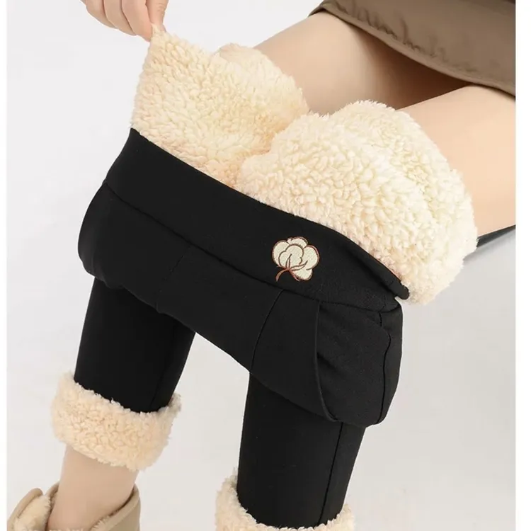 女士外穿棉裤加绒加厚显瘦打底裤时尚百搭高腰保暖小脚裤冬季暖裤