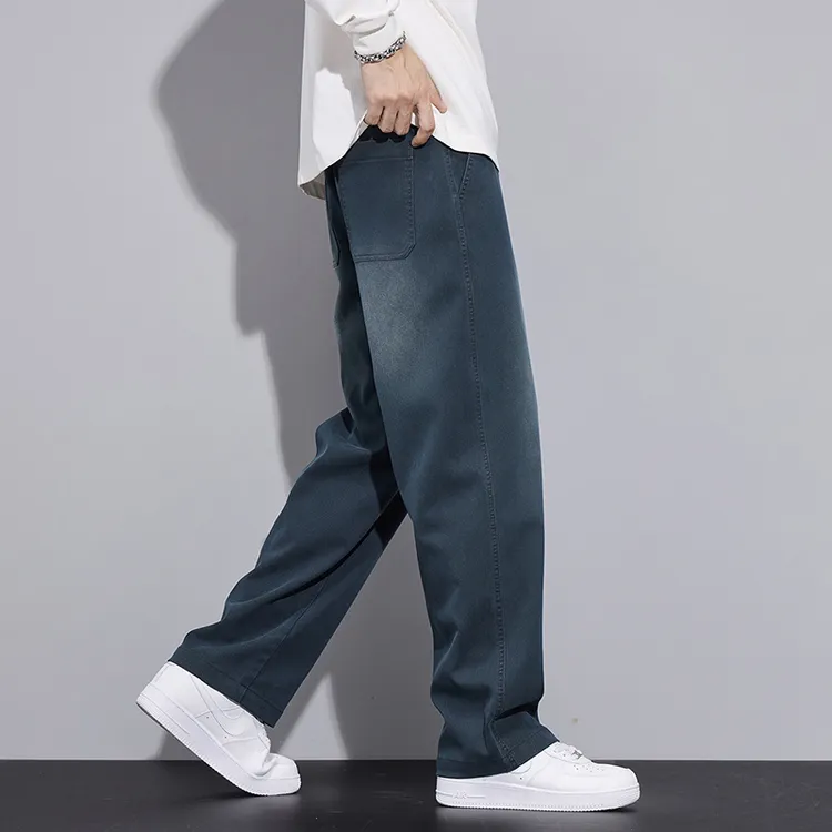 2025男士直筒欧版弹力腰休闲裤潮流时尚百搭宽松速干中腰休闲男裤