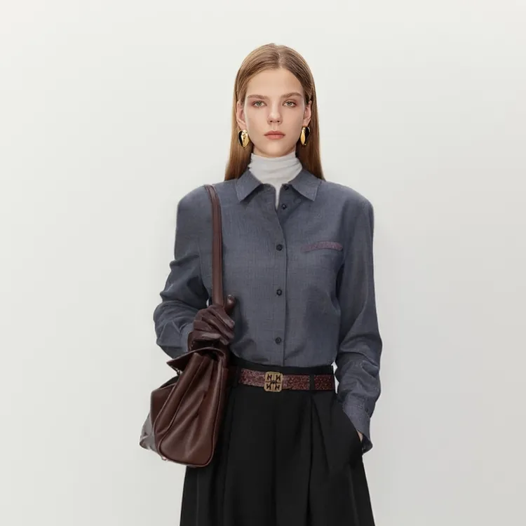 LYNEE【格雷衬衫】精纺羊毛正肩衬衫TGD2FAW012