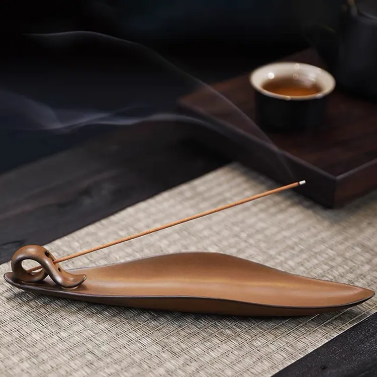 家用熏香炉钓鱼翁线香炉插香器具茶桌香薰香炉陶瓷香插香炉摆件