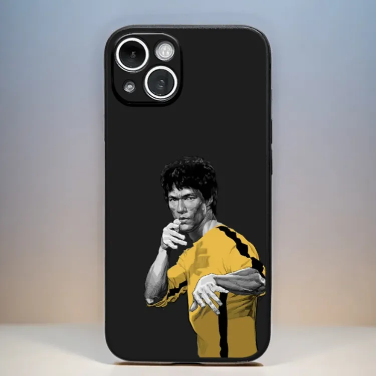 功夫李小龙手机壳 适用苹果华为OPPO小米VIVO 全包硅胶磨砂玻璃壳