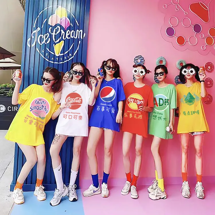 2024夏季新款闺蜜装糖果色纯棉短袖t恤姐妹团出游聚会定制上衣潮