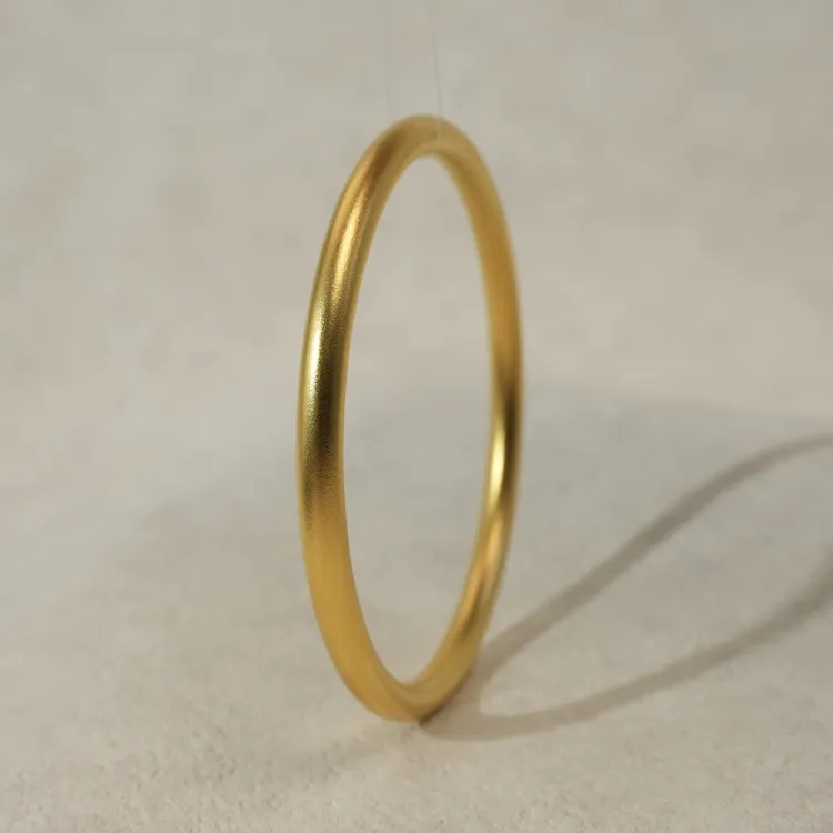 阿行•足金999【厚壁素圈】手镯古法磨砂投资金条-不支持七天无理由