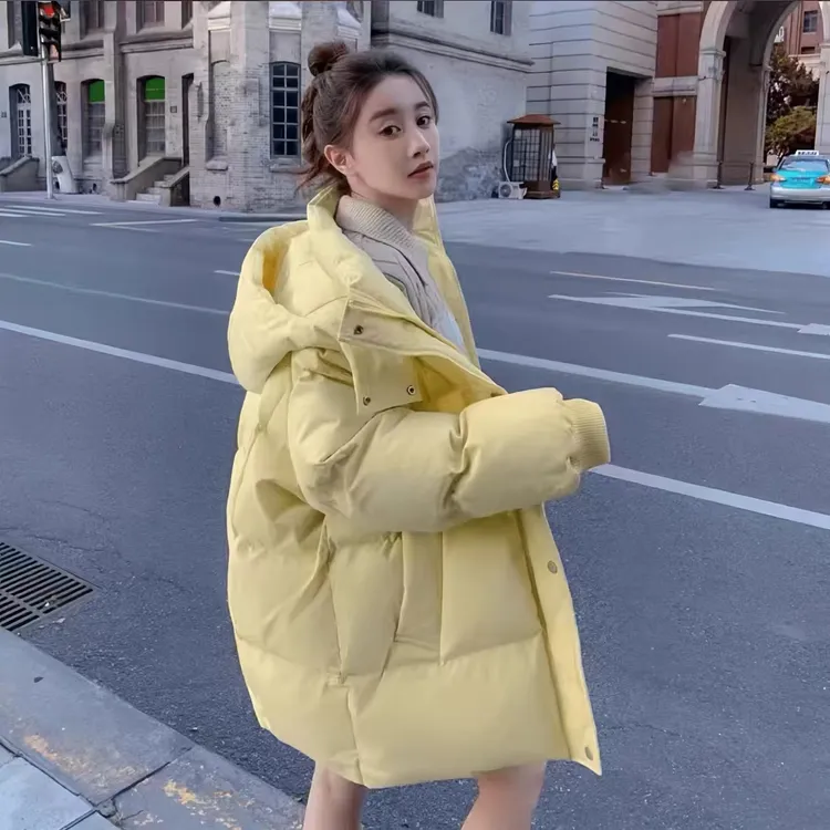 奶黄色棉服女2025冬新款韩版短款加厚棉衣百搭学生面包服外套