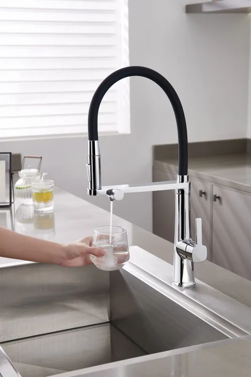 赛尼凯特厨房抽拉龙头冷热净水三合一专用洗菜盆水槽龙头