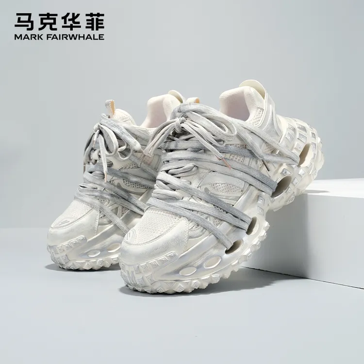 马克华菲2025新款复古厚底老爹鞋增高潮流轮胎鞋情侣款休闲鞋
