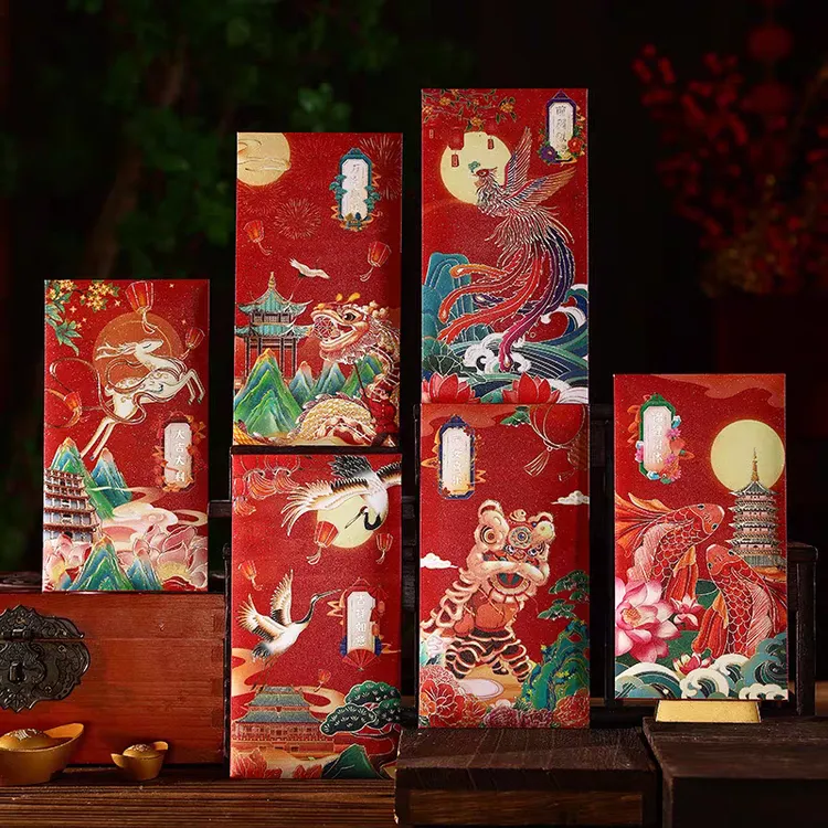 【烫金马 锦鲤 醒狮】新款年画中式创意利是封创意过年红包