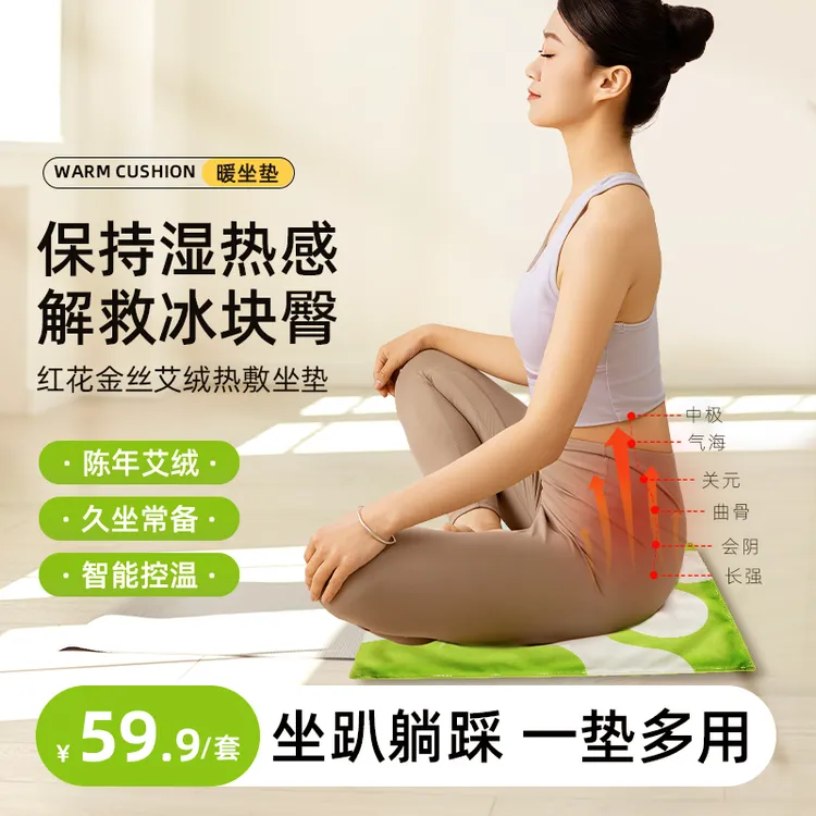 外贸品质体滋堂金丝艾绒草本热敷坐垫身体护理家用舒缓加热电加热