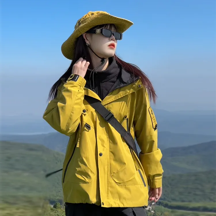 HFJY秋冬季外套男女同款2024新款三合一冲锋衣可拆卸加绒加厚内胆