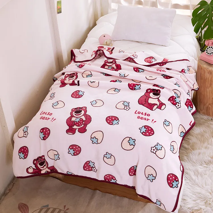 法兰绒四季通用沙发办公室披肩毯幼儿园午睡小毛毯绒毛毯