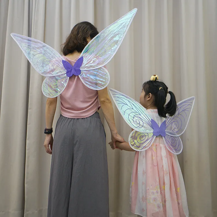 大人儿童公主梦幻婚礼天使精灵蝴蝶翅膀雪花cos背饰亮光亲子套装