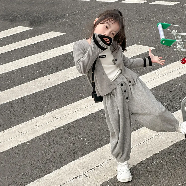 女童外套儿童秋装2025新款春秋洋派针织上衣女孩衣服时髦潮