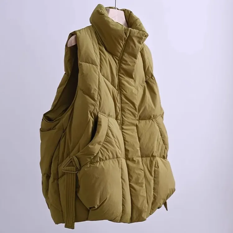 200-300斤欧版棉服马甲女秋冬新款韩版外穿立领洋气坎肩背心外套