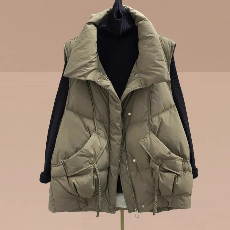 特大码200斤胖mm欧洲站时尚棉衣背心马甲女秋冬新款加厚棉服外套