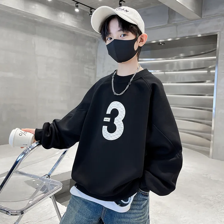 男大童卫衣春秋款青少年中大童韩版宽松上衣长袖儿童男孩秋装帅气