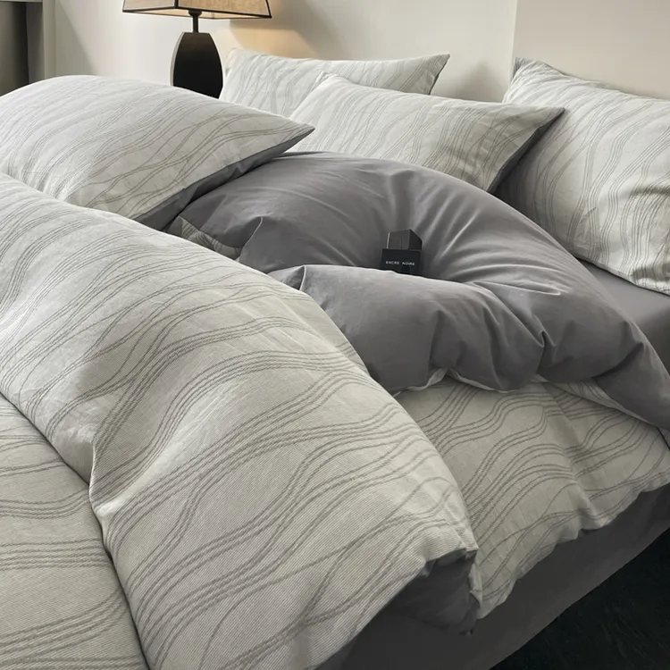 美拉德风床上四件套100全棉纯棉床单被套纯色三件套床笠床品4