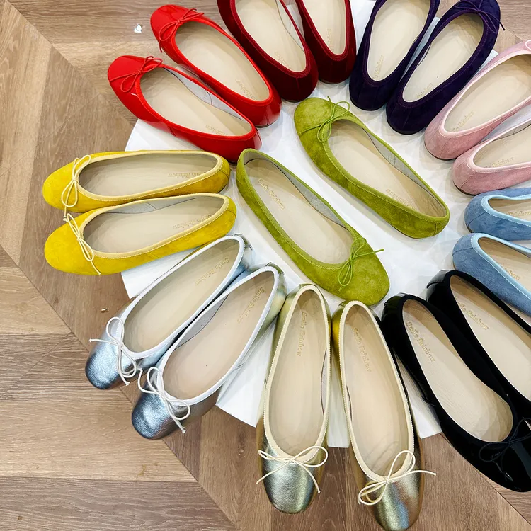 Smile Rainbow2025春夏新款芭蕾平底浅口单鞋法式蝴蝶结女鞋百搭