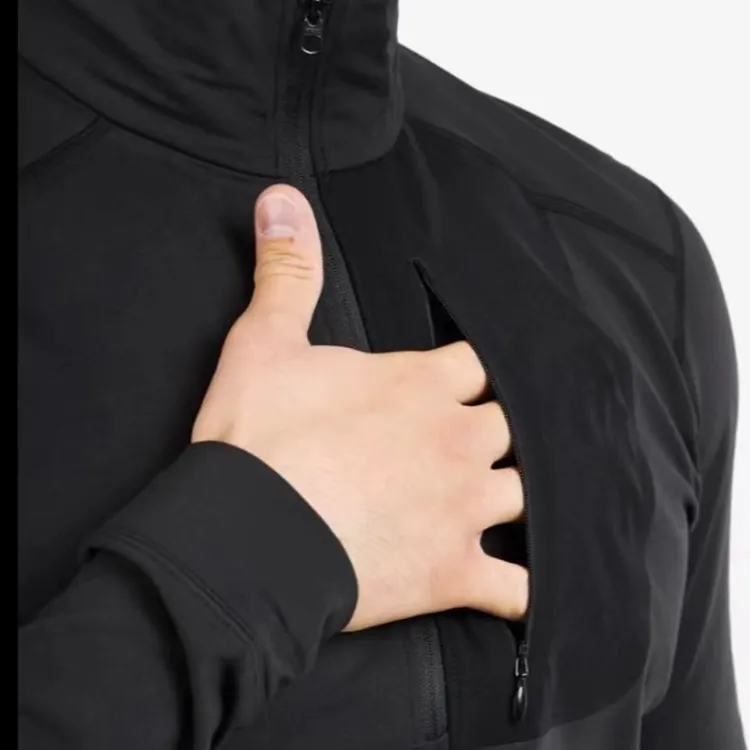 男士户外秋冬吸湿排汗上衣速干弹力保暖抓绒套头衫27589