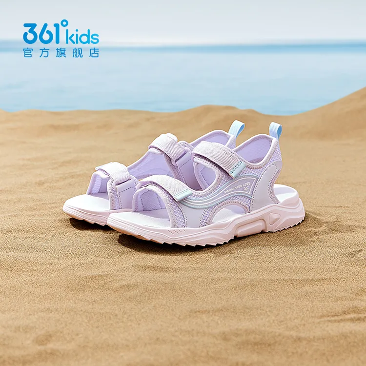 361°kids童鞋2025夏季女童运动休闲魔术贴凉鞋中大童沙滩凉鞋儿童