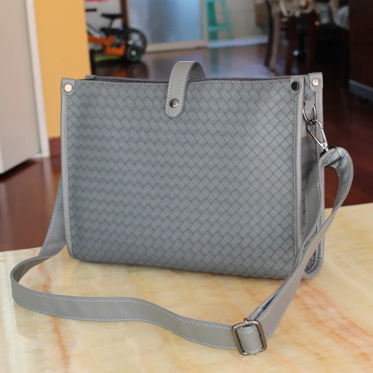 编织男包多功能商务斜跨包男背包单肩包男软皮休闲男士男款斜挎包