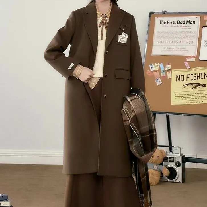 yuan＆yuan特大码定制~外套女秋冬中长款大衣秋冬新款胖mm