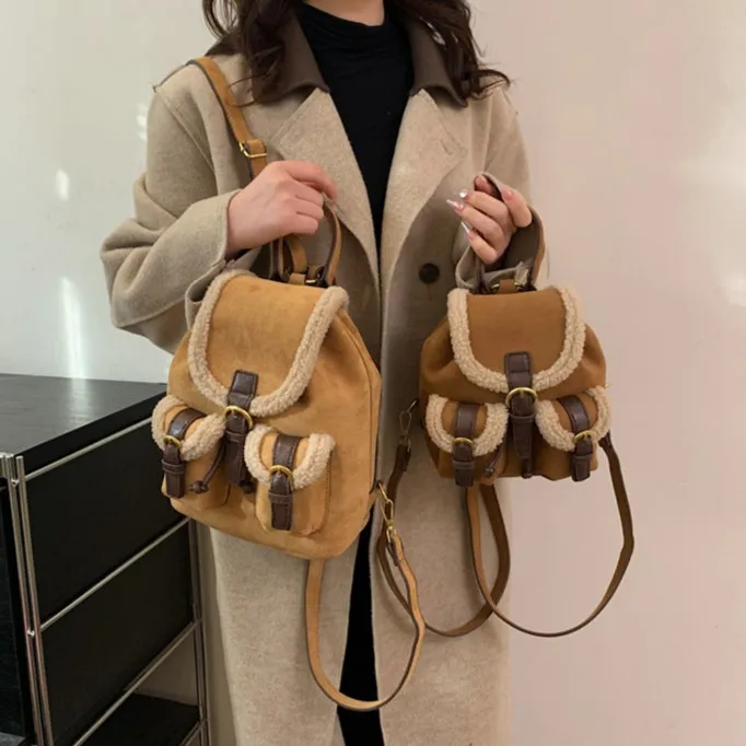 高级感双肩包包女2025新款春夏磨砂背包学生上课上班休闲通勤背包