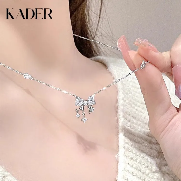 KADER/卡蒂罗 坠链均925银 心动甜梦项链女款蝴蝶首饰时尚百搭
