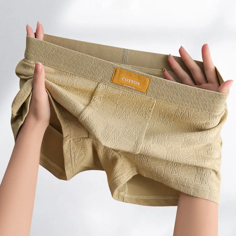 棉质男士内裤男生运动平角裤男式新款简约四角裤男款亲肤透气短裤