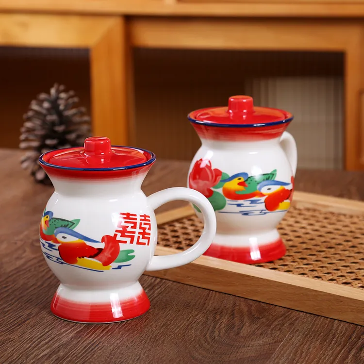 搞怪水杯怀旧杯夜壶杯陶瓷杯高颜值痰盂杯家用生日结婚伴手礼物