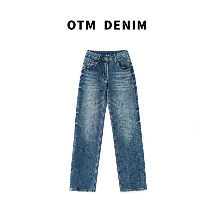 OTM DENIM【灼光】直筒牛仔裤女韩版蓝色新款春夏潮流阔腿显瘦宽松商品图