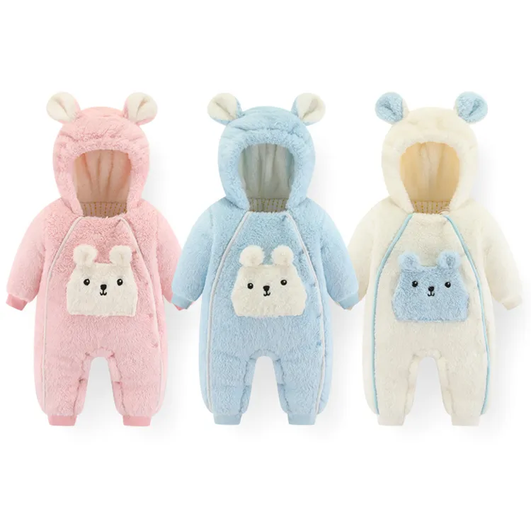 新款婴儿连体衣秋冬外出超洋气加绒加厚男女宝宝衣服冬装保暖哈衣