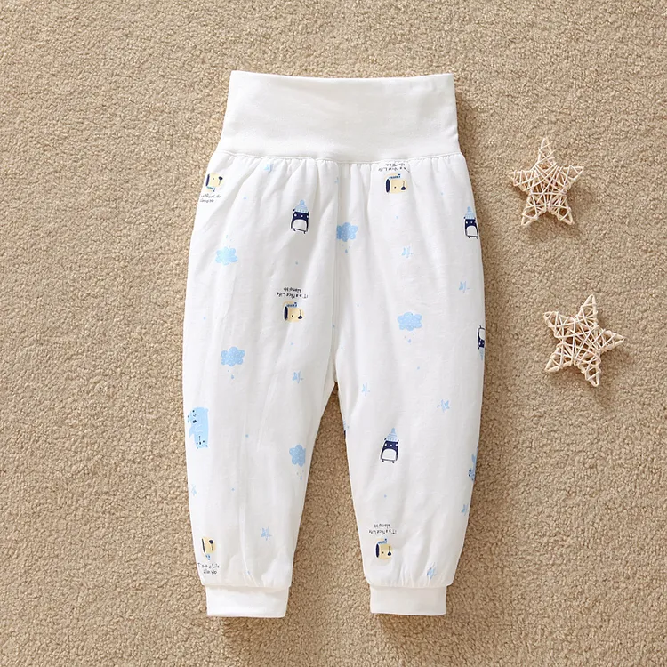 秋冬宝宝夹棉高腰裤子婴儿童冬季护肚裤新生儿纯棉居家保暖裤棉裤