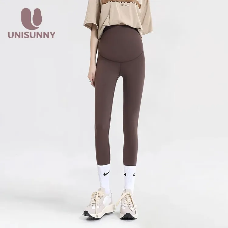 unisunny孕妇裤子鲨鱼裤春秋季外穿高腰显瘦打底裤新款运动瑜伽裤