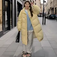 时尚牛角扣韩版棉服2025新款加厚长款宽松外套ins