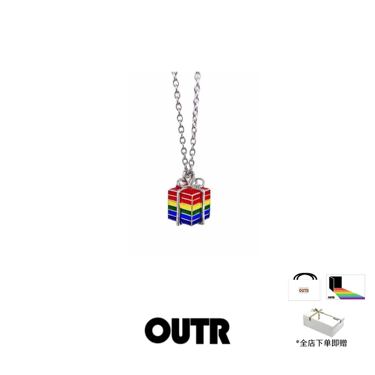 OUTR 坠链均925银 「礼物」彩虹项链925银高级原创设计师品牌