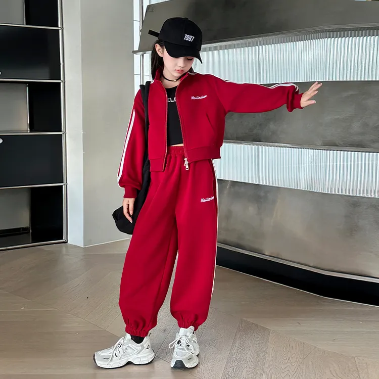 女童春季洋气套装休闲洋气女童春秋套装2025新款女童运动时髦春装