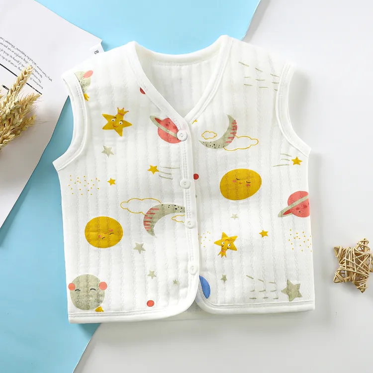 宝宝马甲无袖婴儿保暖春秋冬新生儿童外穿坎肩男女童加厚夹棉背心