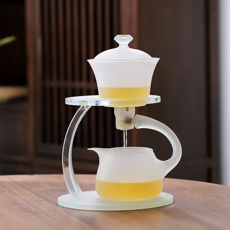 轻奢耐热磨砂玻璃磁吸过滤茶具懒人高档自动泡茶神器创意茶具专用
