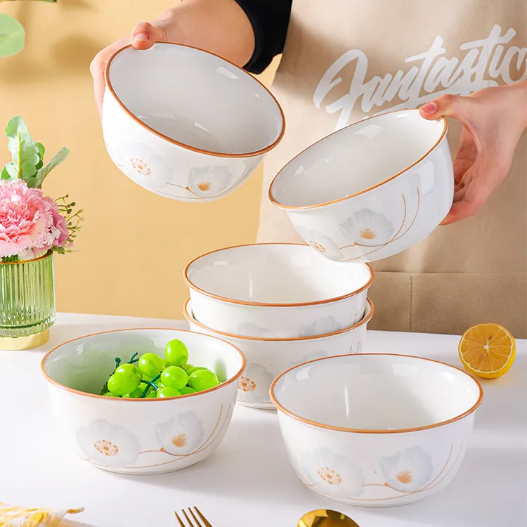 怀6英寸岁月静好新款面碗家用米饭碗陶瓷碗餐具