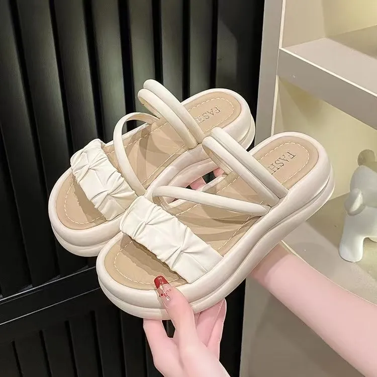 凉鞋时尚休闲百搭夏季外穿厚底凉拖鞋网红软底小众防滑ins