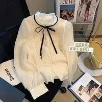 法式时尚外搭雪纺衬衫女2024春秋季新款设计感外穿高档洋气衬衣